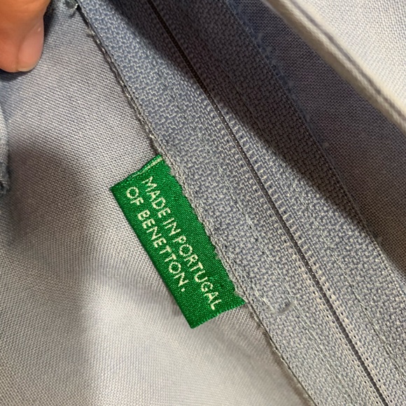 Benetton blue ramie (like linen)dress with belt - Picture 3 of 6